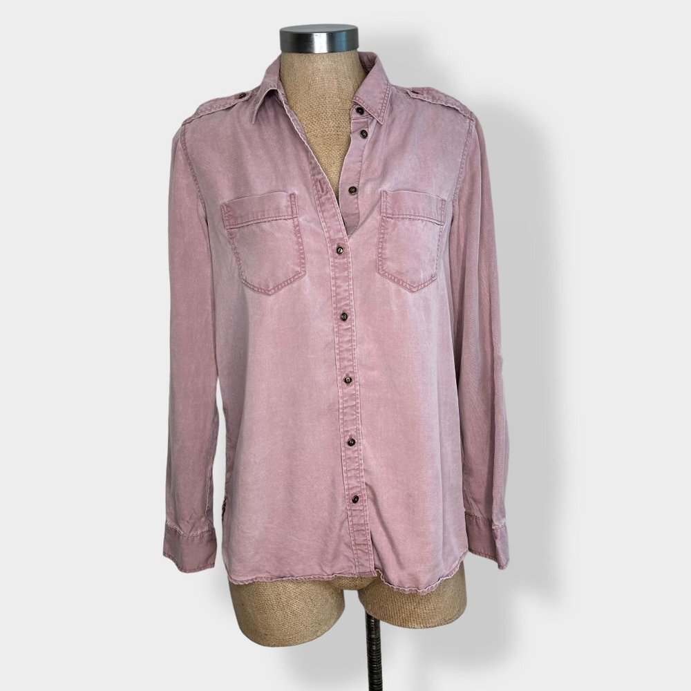 Express Washed Red Boyfriend Button Up Shirt‎ XS